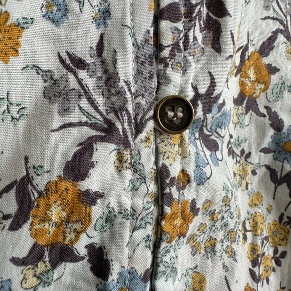 Polagram Then it Did Cotton Button Front Long Sleeve Floral Blouse 1XL - Picture 6 of 11